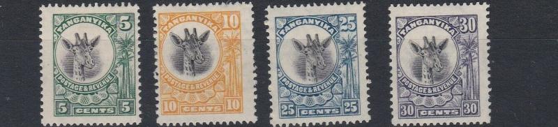 TANGANYIKA 1925   SG 89 - 92   SET OF 4    MH 