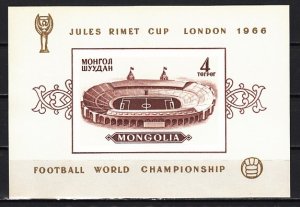 Mongolia, Scott cat. 413. England`s Soccer/Football Championship s/sheet..