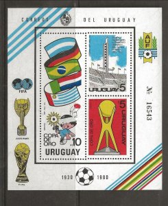 Uruguay Sc 1094a NH SOUVENIR SHEET of 1980 - Soccer Gold Cup 