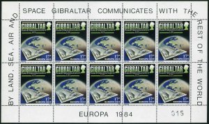 Gibraltar 459-460 sheets,MNH.Mi 475-476. EUROPE CEPT-1984.Post,Communications.