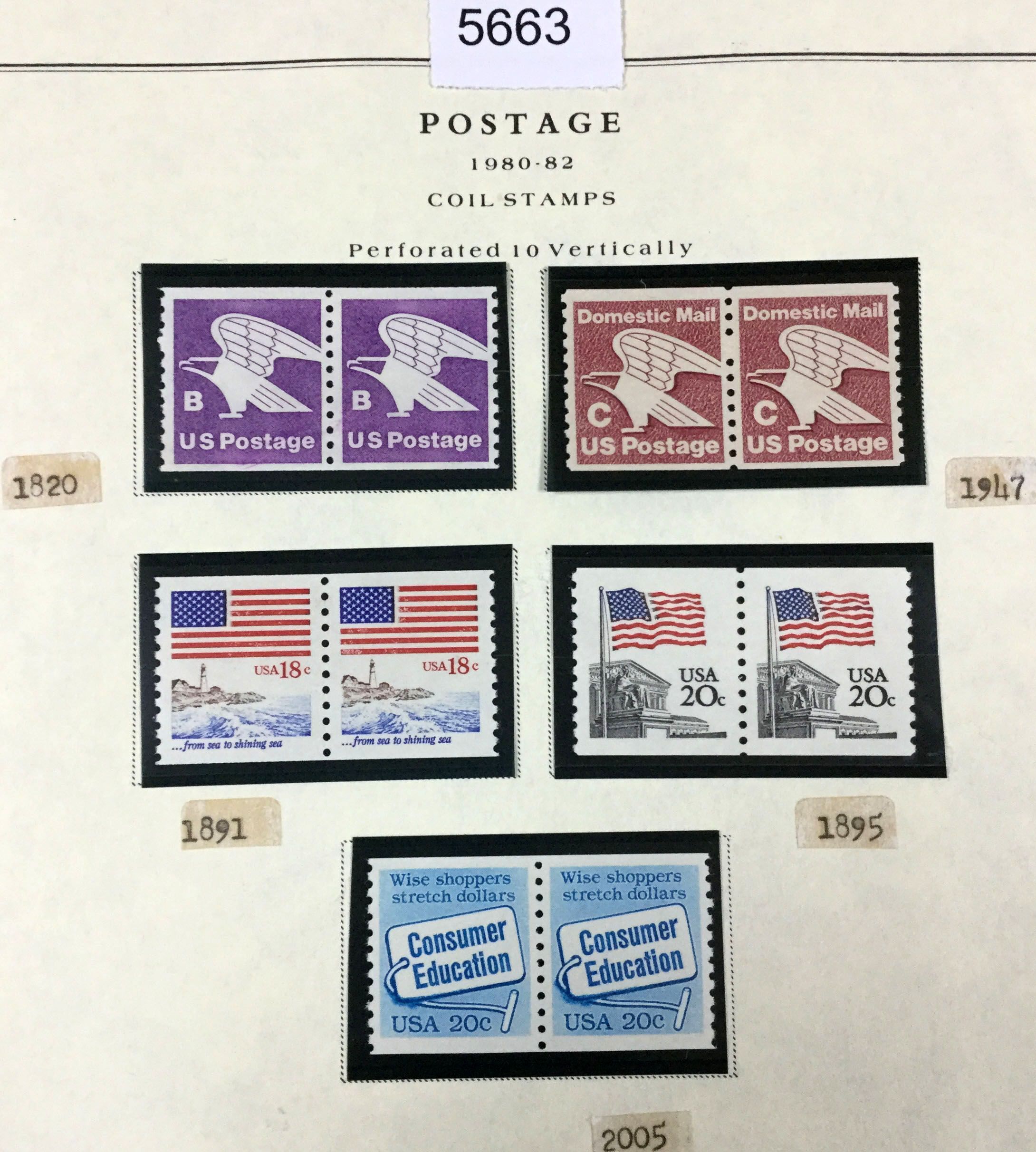 US Stamps 1980-1982 Mint OG NH Coil Stamps Collection LOT #5663 ...