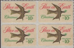 1974 Peace on Earth Precancel, Block Of 4 10c Postage Stamps, Sc# 1552, MNH, OG