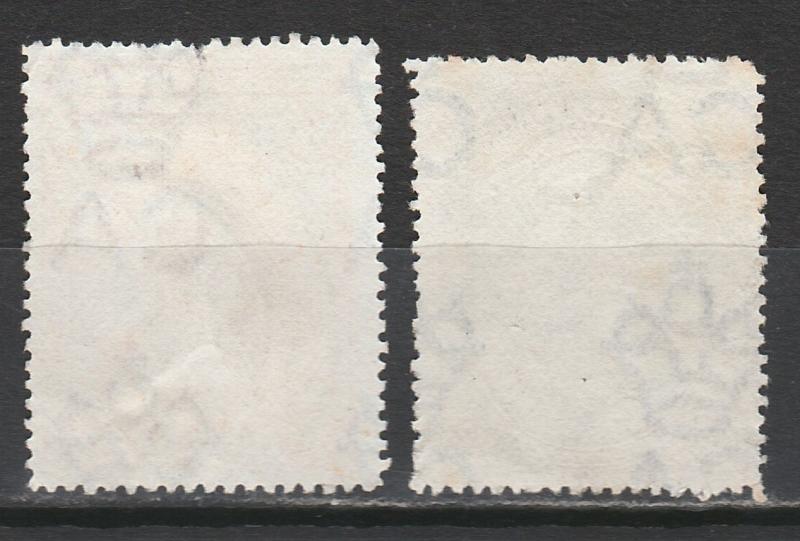 NIGER COAST 1897 QV 6D AND 1/- WMK CROWN CA USED 