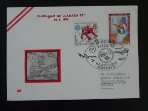 special flight cover Wien to Toronto Canada Austrian Airlines 1982 ref 100097