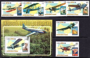 Cuba 2010 - World EXPO 2010 - Shanghai - China - Plane - MNH Set + S/S