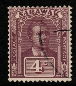 SARAWAK SG65 1923 4c BROWN-PURPLE FINE USED