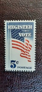 US Scott # 1249; 5c Register to Vote; from 1964; MNH, og, VF centering