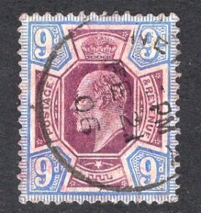 Great Britain  #136  1902  used Edward VII  9d