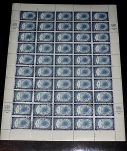 U.N.1956, NEW YORK #48, HUMAN RIGHTS DAY, SHEET/50, MNH, NICE! LQQK!