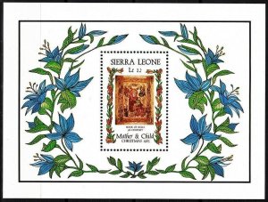 SIERRA LEONE 1985 Christmas. Religion Miniature. Souvenir Sheet, MNH