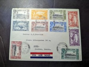 1952 British Sierra Leone Airmail Cover Freetown to Lund Sweden