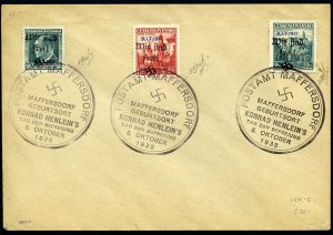 German WWII Occupation, Sudetenland (Reichenberg-Maffersdorf) #Mi. 124-126 Ca...