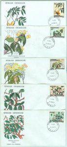 67457 -  CENTRAFICAINE - Postal History -  5 FDC COVERS  1973  -  ORCHIDS Plants