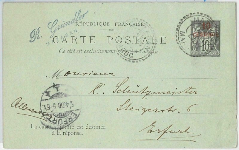 45036 - Morocco - STATIONERY CARD from MAZAGAN to Germany 1900 - H&G #1-