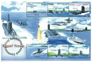 Zambia 2001 - Royal Navy Submarine 100th Anniversary - Sheet of 6 - Sc 947 - MNH