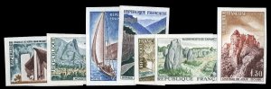 France, 1950-Present #1124-1130 (YT 1435-1441) Cat€155, 1965 Tourism, imper...