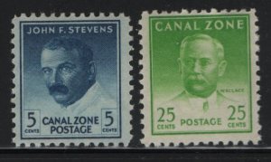 CANAL ZONE  139-140  MINT HINGED