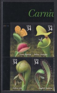 3531a Carnivorous Plants Plate Block MNH