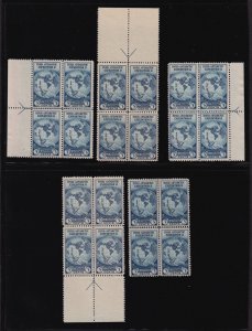 1935 Byrd Expedition 3c Sc 753 NGAI arrow blocks & center line block set (M1