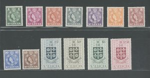 1953-63 ST. Lucia - Elizabeth II - 13 Value Series - Stanley Gibbons n 172/184 -