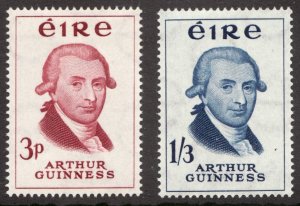 1959 Ireland Sc# 171-72 - 3p 1/3 - Arthur Guinness, Brewer  MH Cv$20.25