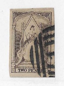 Victoria  Sc #16  2p dark violet  imperf  used VF