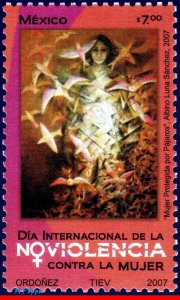 2563 MEXICO 2007 INTL.DAY AGAINST VIOLENCE TOWARDS WOMEN, BIRDS, MNH