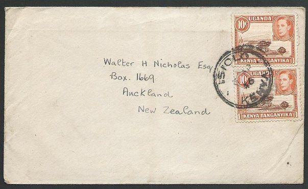 KENYA UGANDA TANGANYIKA 1946 cover ISIOLO to New Zealand...................47431