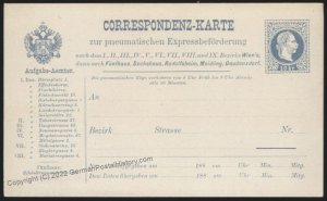 Austria Rohrpost RP5II ND Pneumatic Mail Postal Stationery Card UNUSED 107881