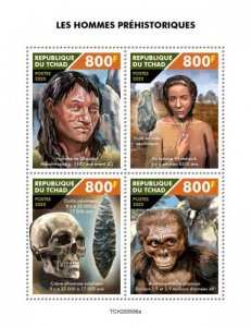 Chad - 2020 Prehistoric Men, Cheddar, Whitehawk - 4 Stamp Sheet - TCH200506a