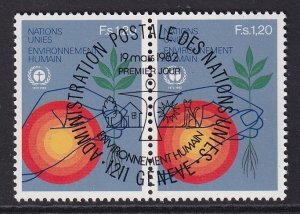 United Nations Geneva  #108 cancelled  1982  human environment  1.20fr  pair