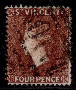 ST. VINCENT QV SG50, 4d red-brown, USED. Cat £24.