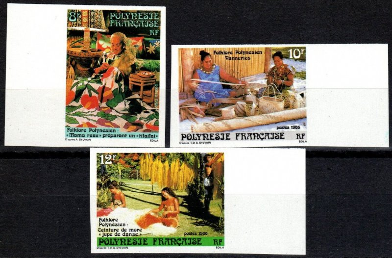 French Polynesia #444-6  MNH Imperf (X2339)