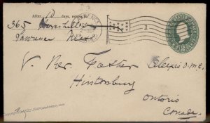 USA Canada 1901 Hintonburg Ontario Postal Stationery Cover 87703