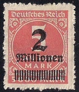 Germany #272  2mil M Numerial, Rose Red, Mint OG H F-VF