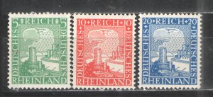 Germany - Wiemar Era 1925 Sc# 347-349 MH VG/F - Rhineland set