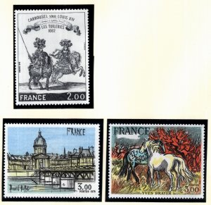 France Scott 1582, 1584, 1585 MNH**  1978 Art set