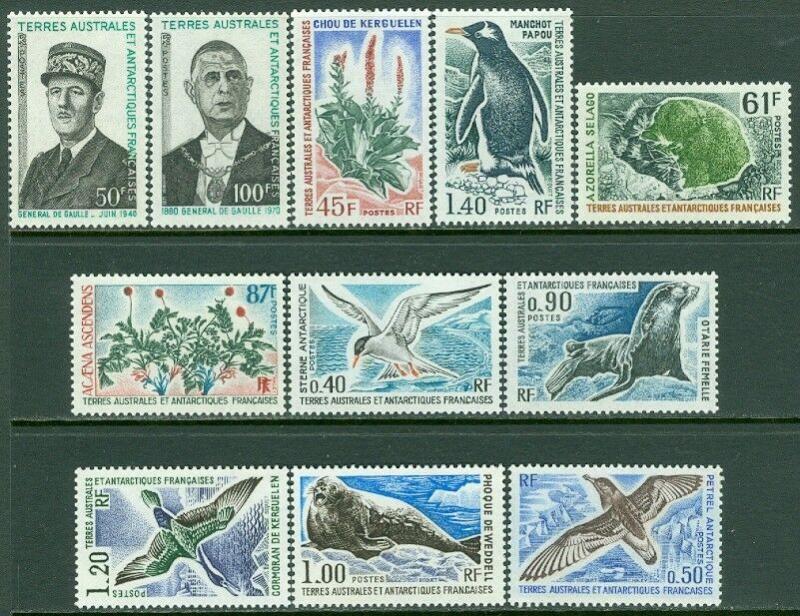 EDW1949SELL : F.S.A.T. 1972-76 Scott#52-56, 58-63 Very Fine, Mint NH. Cat $125.