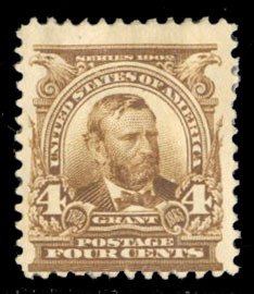 United States, 1902-3 #303 Cat$55, 1903 4c brown, hinge remnant