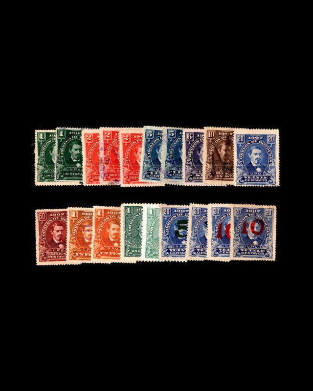 VINTAGE: HONDURAS 1903-10 OG BH LH SCOTT #111-118,119-130 #HON1903C