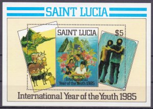 St Lucia. 1985. bl43. Flora fauna. MNH.