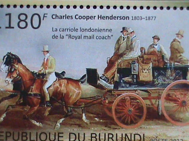 ​BURUNDI STAMP 2012 SC#1242 PAINTING OF HORSE & WAGONS MNH S/S SHEET