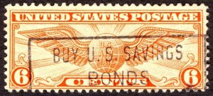 1934, US 6c, Winged Globe, Used, Good cancel, Sc C19