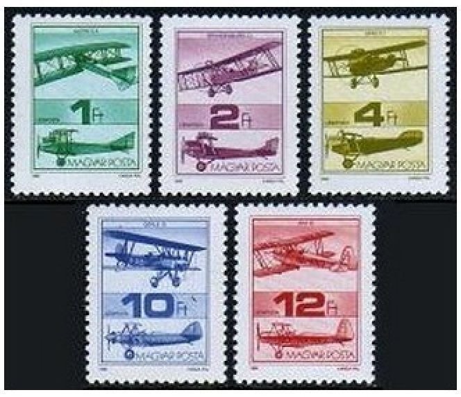 Hungary C448-C452, MNH. Michel 3984-3988. Aircraft 1988.