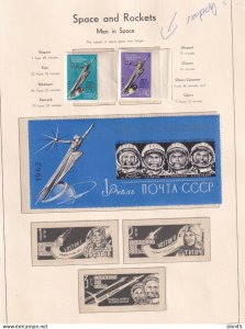 Space Rockets 1962  Russia/DDR/Haiti/Hungary MNH on 6 pages 15922