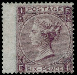 SG97, 6d lilac plate 6, NH MINT. Cat £3800+. FI