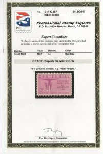 #1089 Graded Superb 98 Mint OG NH w/PSE Cert. SMQ $60 (JH 7/27) 