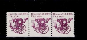 US Scott #1904, Plate #2 Coil of 3 1982 Hansom Cab 10.9c VF MNH