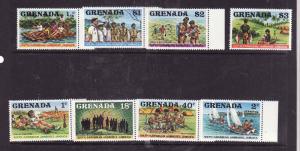 Grenada-Sc#805-12-Unused NH set + stamp from SS-Boy Scouts-Jamboree-1977-