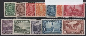 Canada 1935 1c - $1 incl 6c Air sg341-51, 355 good to fine mint, couple small